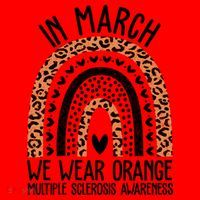 In March We Wear Orange Multiple Sclerosis Awareness Rainbow Santa Hat thumb 1