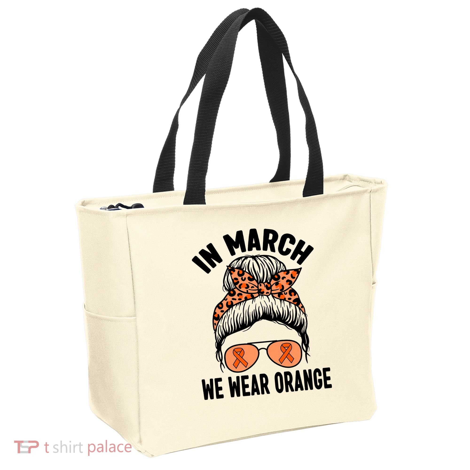 In March We Wear Orange MS Multiple Sclerosis Tote Bag