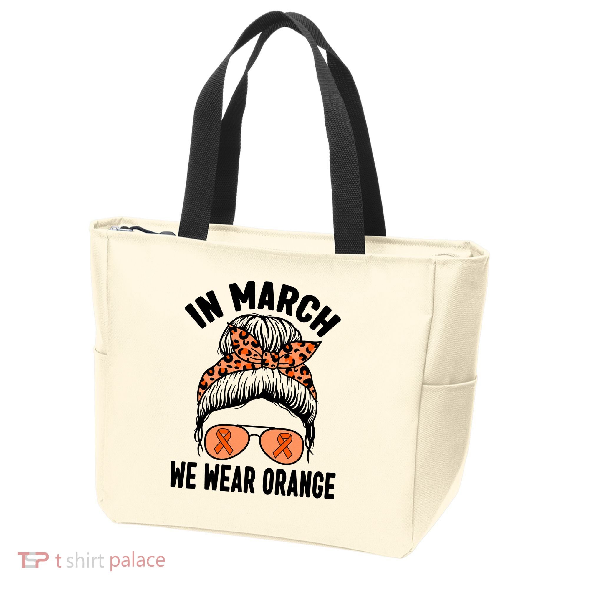 In March We Wear Orange MS Multiple Sclerosis Tote Bag
