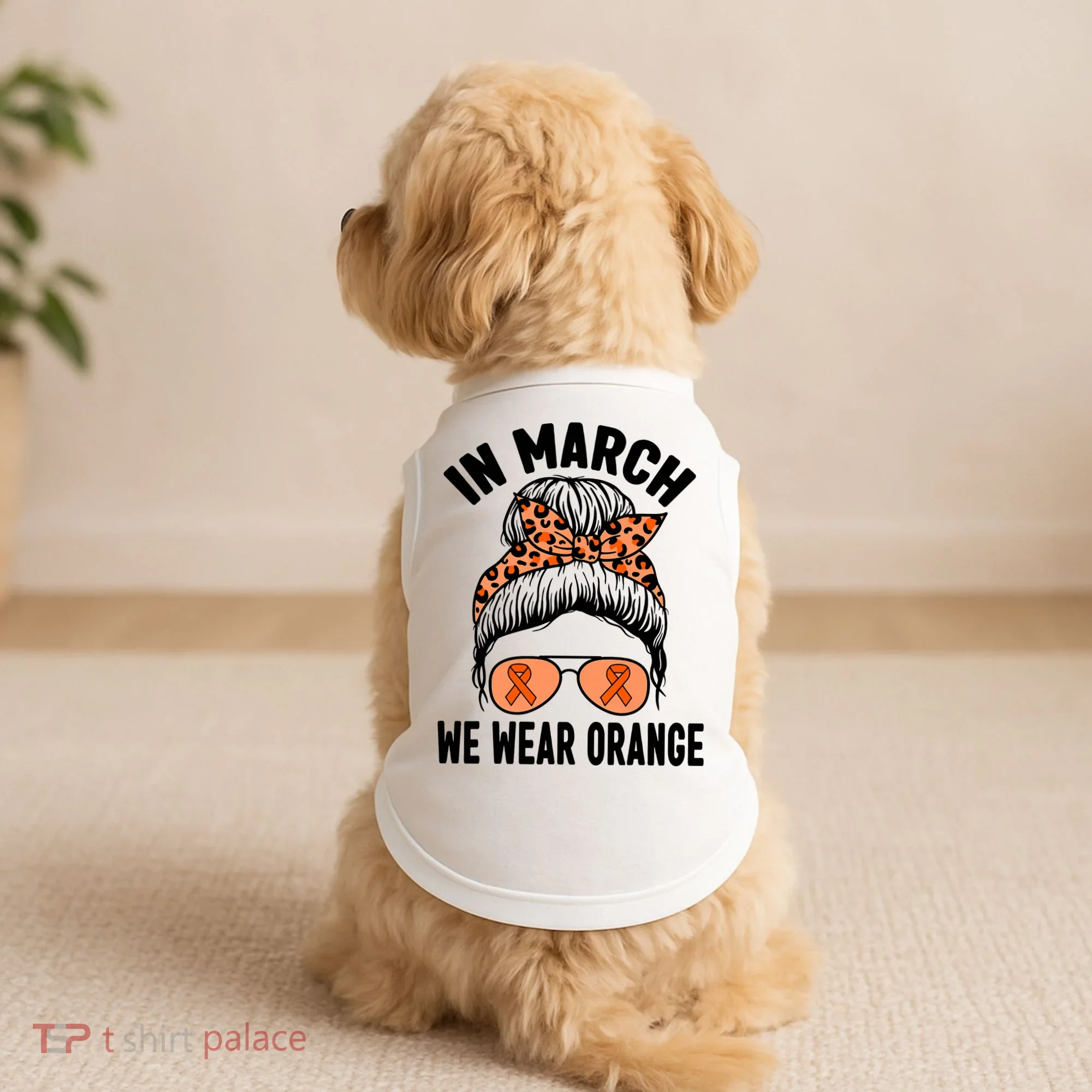 In March We Wear Orange MS Multiple Sclerosis Doggie Tank