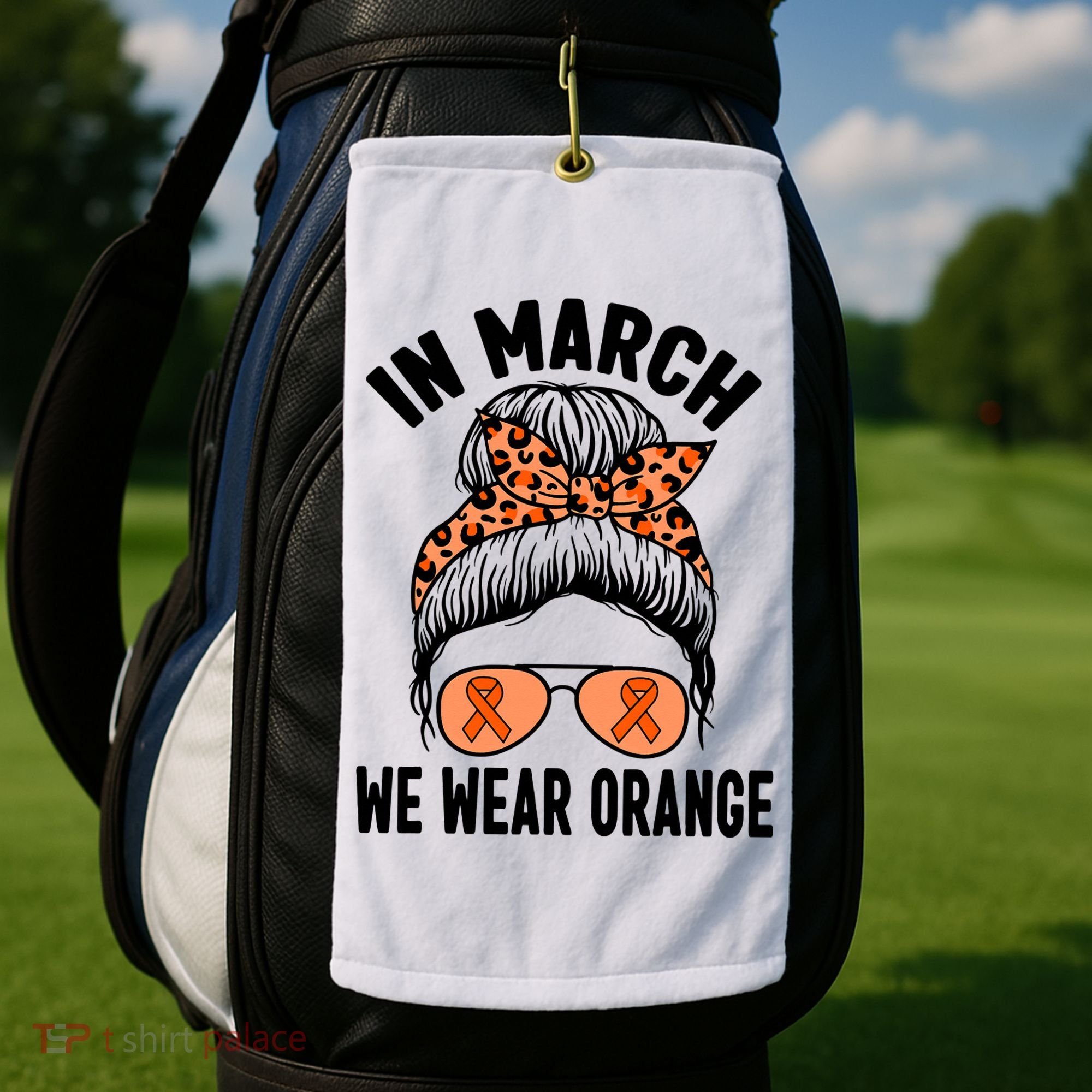 In March We Wear Orange MS Multiple Sclerosis Golf Towel