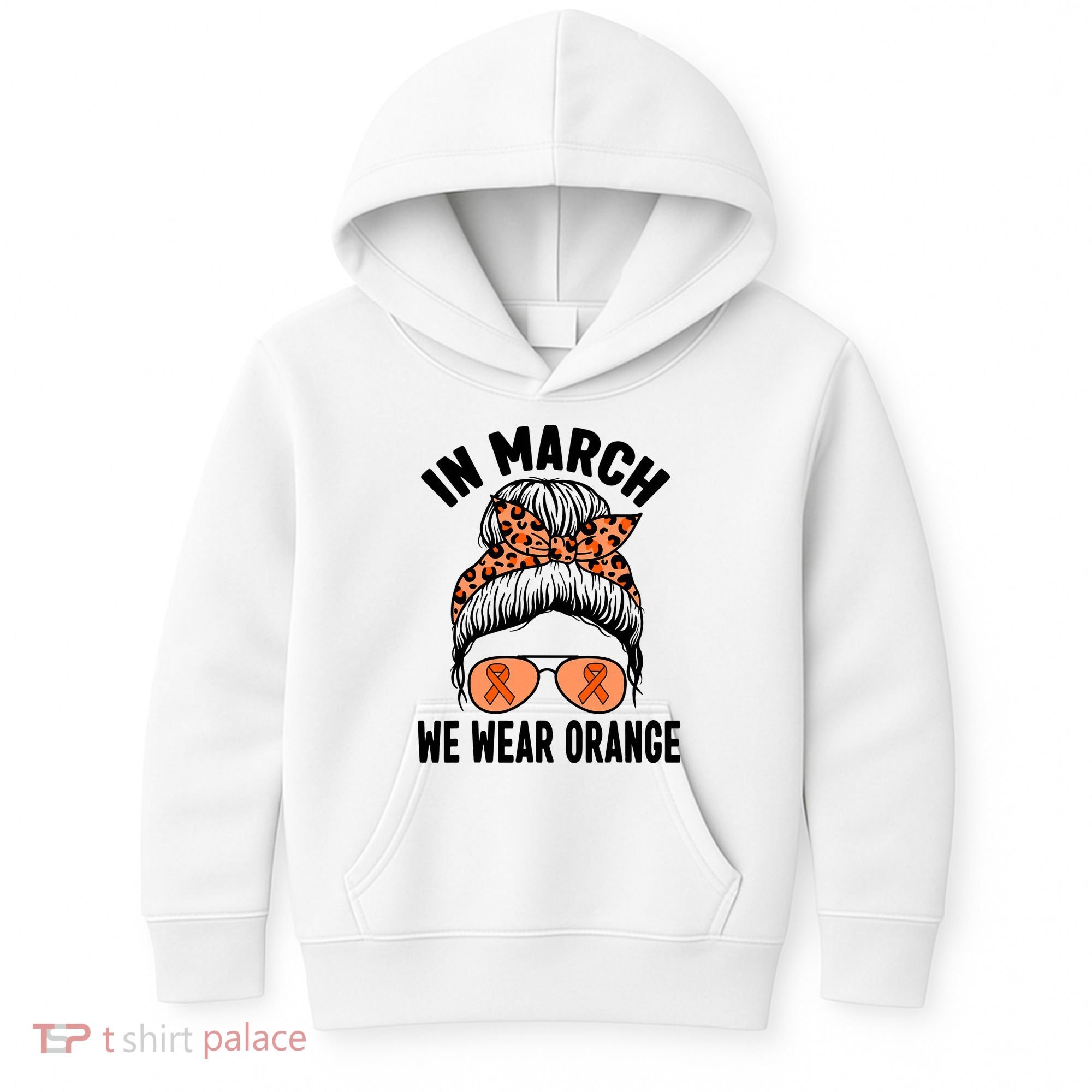 In March We Wear Orange MS Multiple Sclerosis Kids Hoodie