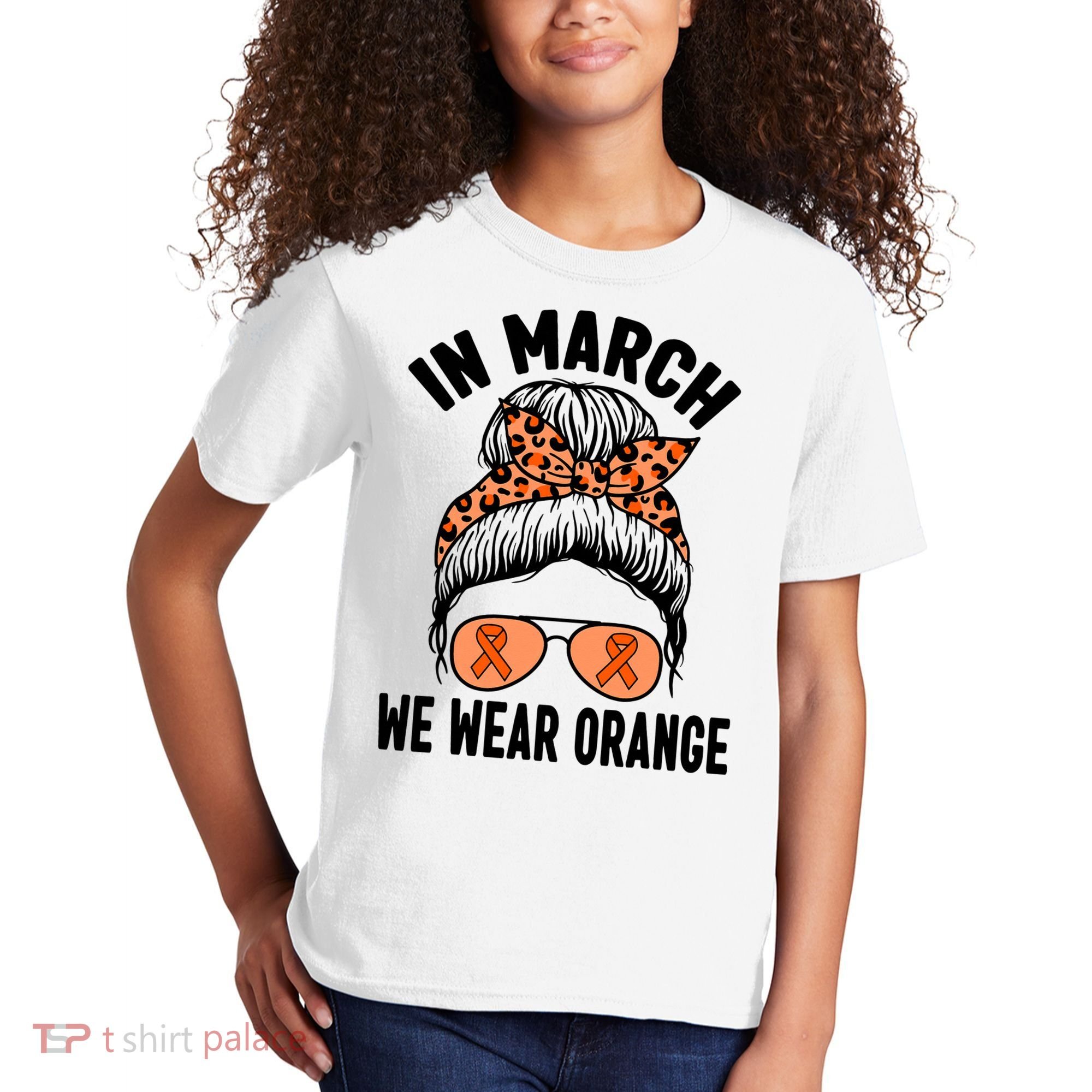 In March We Wear Orange MS Multiple Sclerosis Kids T-Shirt