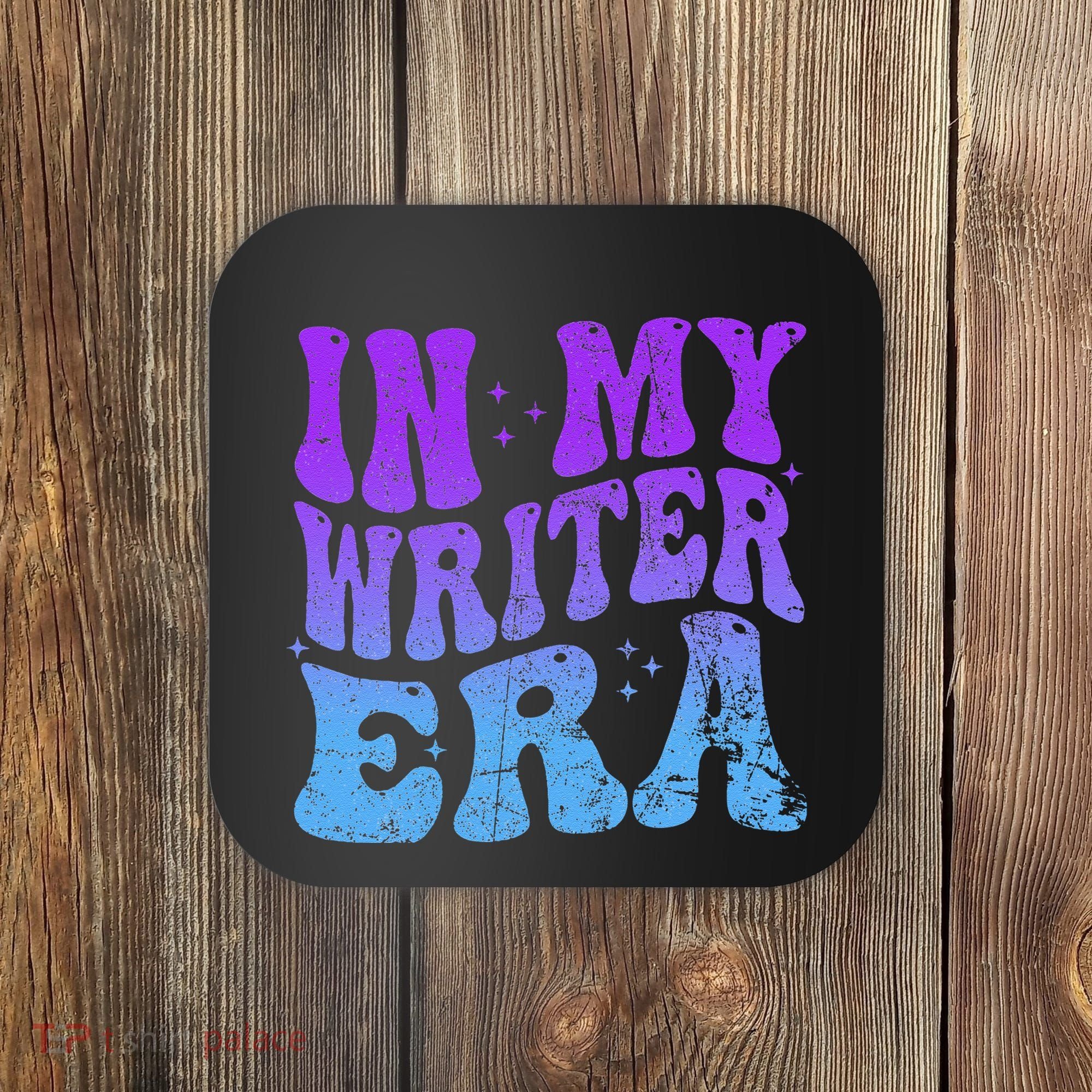 In My Writer Era Story Author Writing Book Journalist Retro Coaster