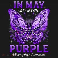In May We Wear Purple Fibromyalgia Awareness Butterfly  Sweatshirt thumb 3
