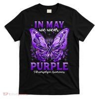 In May We Wear Purple Fibromyalgia Awareness Butterfly  T-Shirt thumb 0