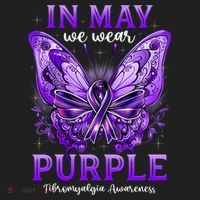 In May We Wear Purple Fibromyalgia Awareness Butterfly  Beanie thumb 2