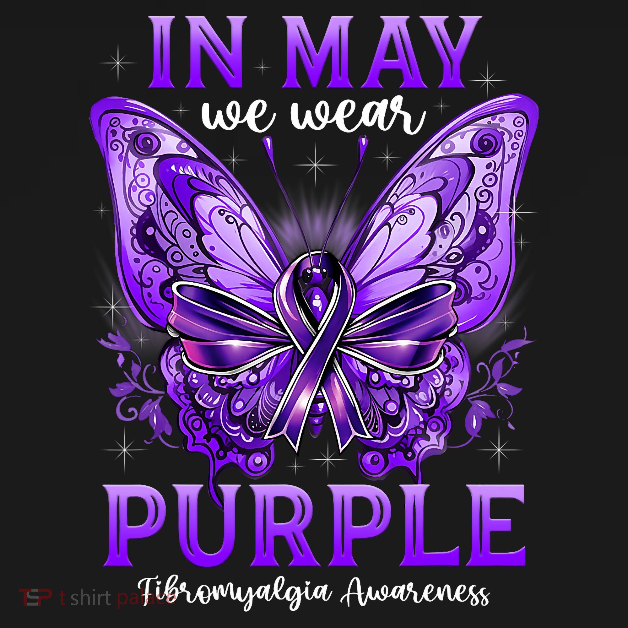In May We Wear Purple Fibromyalgia Awareness Butterfly  Women's Tank Top