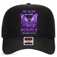 In May We Wear Purple Fibromyalgia Awareness Butterfly  Hat thumb 0