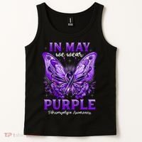In May We Wear Purple Fibromyalgia Awareness Butterfly  Tank Top thumb 2