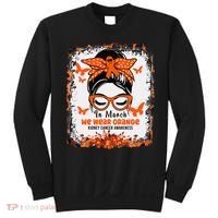 In March We Wear Orange Kidney Cancer Awareness Messy Bun Sweatshirt thumb 0