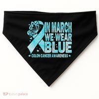 In March We Wear Blue Colon Cancer Awareness Month USA-Made Doggie Bandana thumb 0