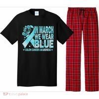 In March We Wear Blue Colon Cancer Awareness Month Pajama Set thumb 0