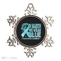 In March We Wear Blue Colon Cancer Awareness Month Ornament thumb 0