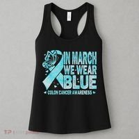 In March We Wear Blue Colon Cancer Awareness Month Women's Tank Top thumb 3