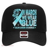 In March We Wear Blue Colon Cancer Awareness Month Hat thumb 0