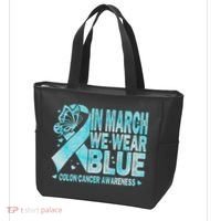 In March We Wear Blue Colon Cancer Awareness Month Tote Bag thumb 3