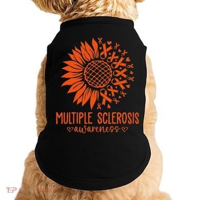 In March We Wear Orange Ribbon Ms Warrior Multiple Sclerosis Doggie Tank