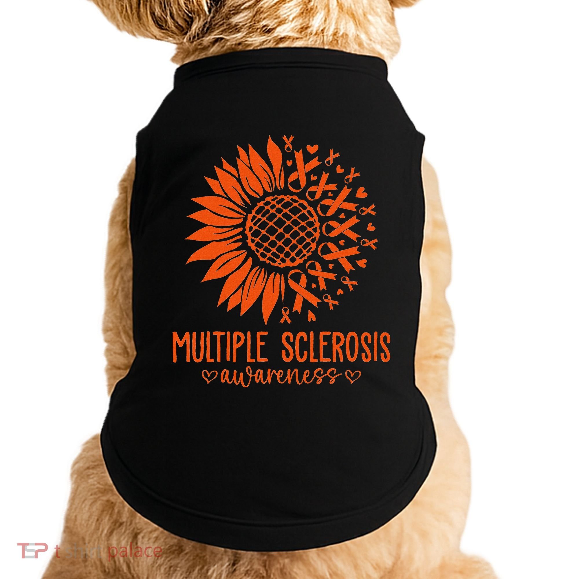 In March We Wear Orange Ribbon Ms Warrior Multiple Sclerosis Doggie Tank