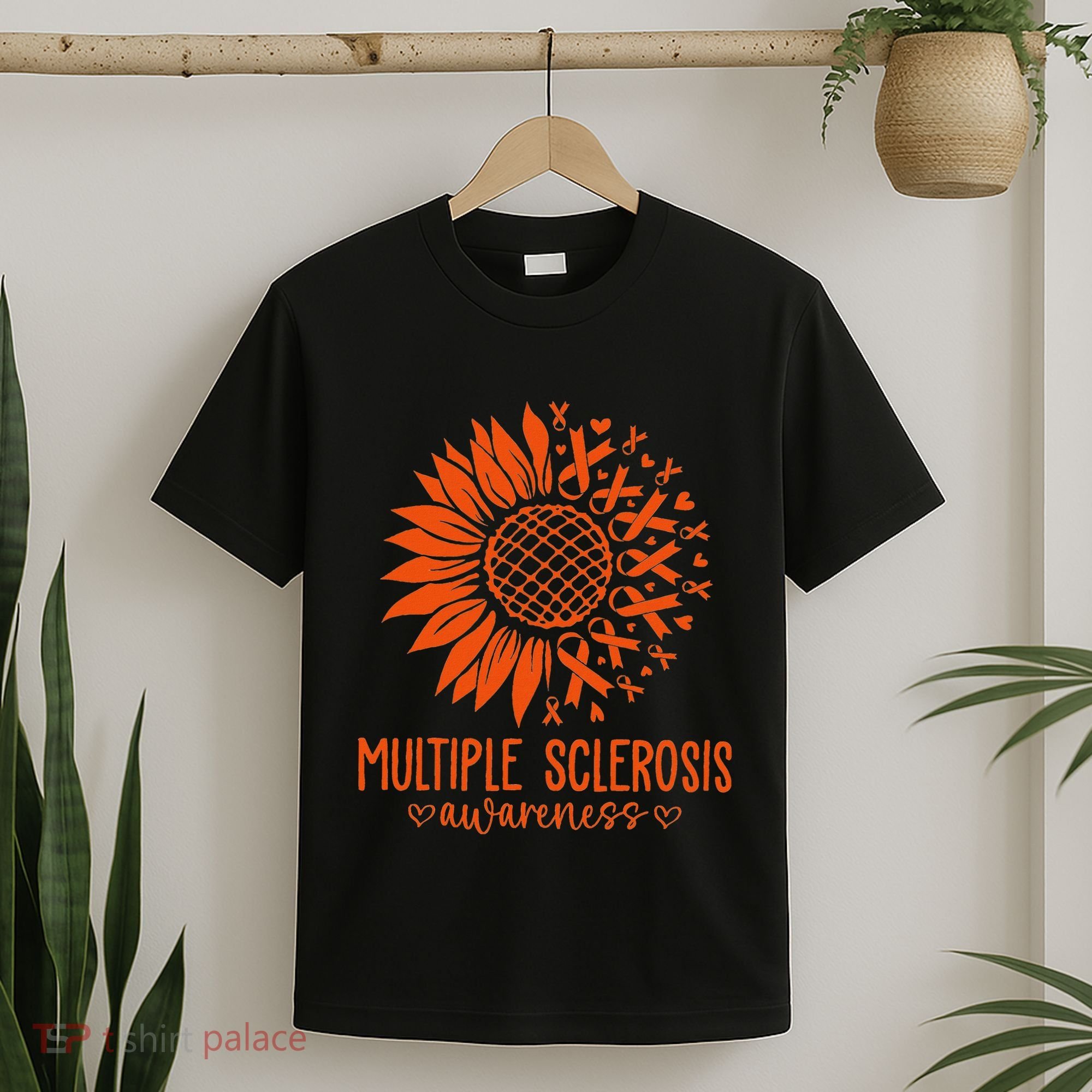 In March We Wear Orange Ribbon Ms Warrior Multiple Sclerosis T-Shirt