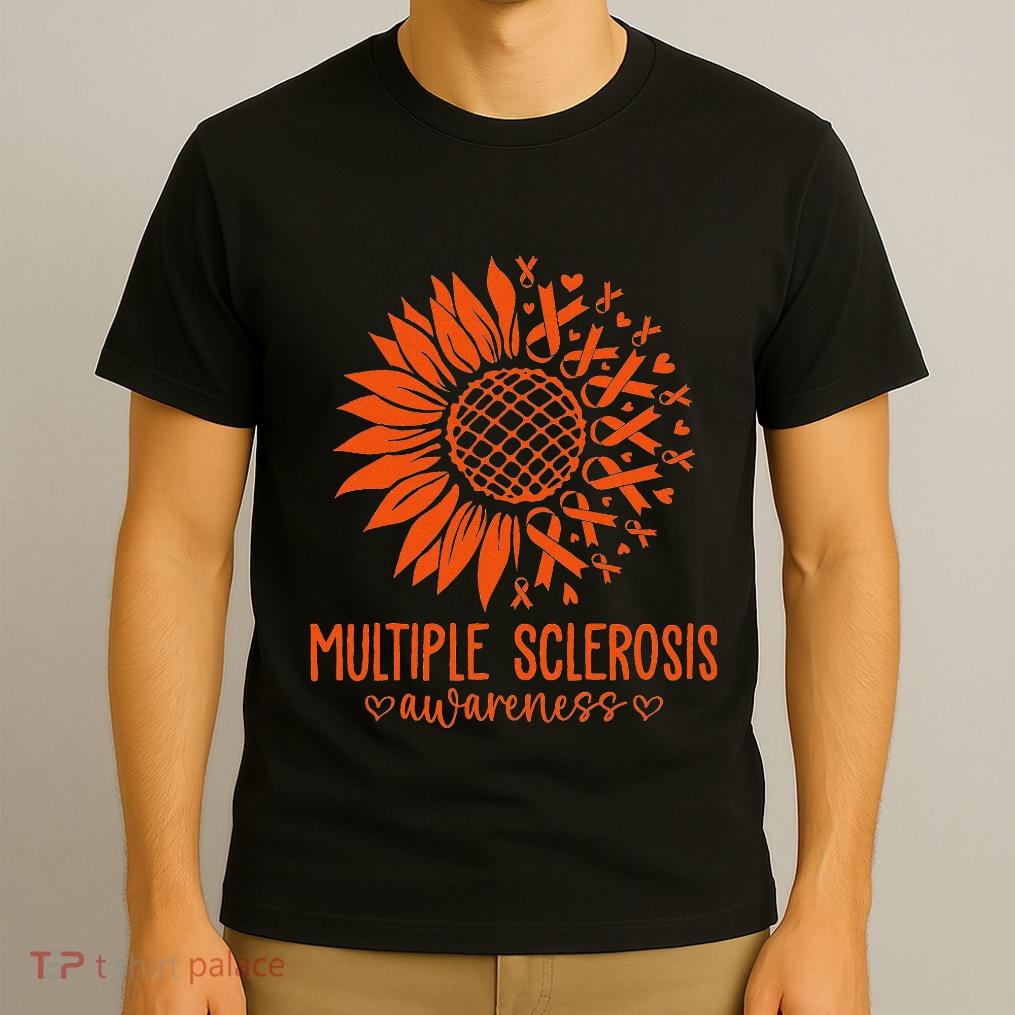 In March We Wear Orange Ribbon Ms Warrior Multiple Sclerosis T-Shirt