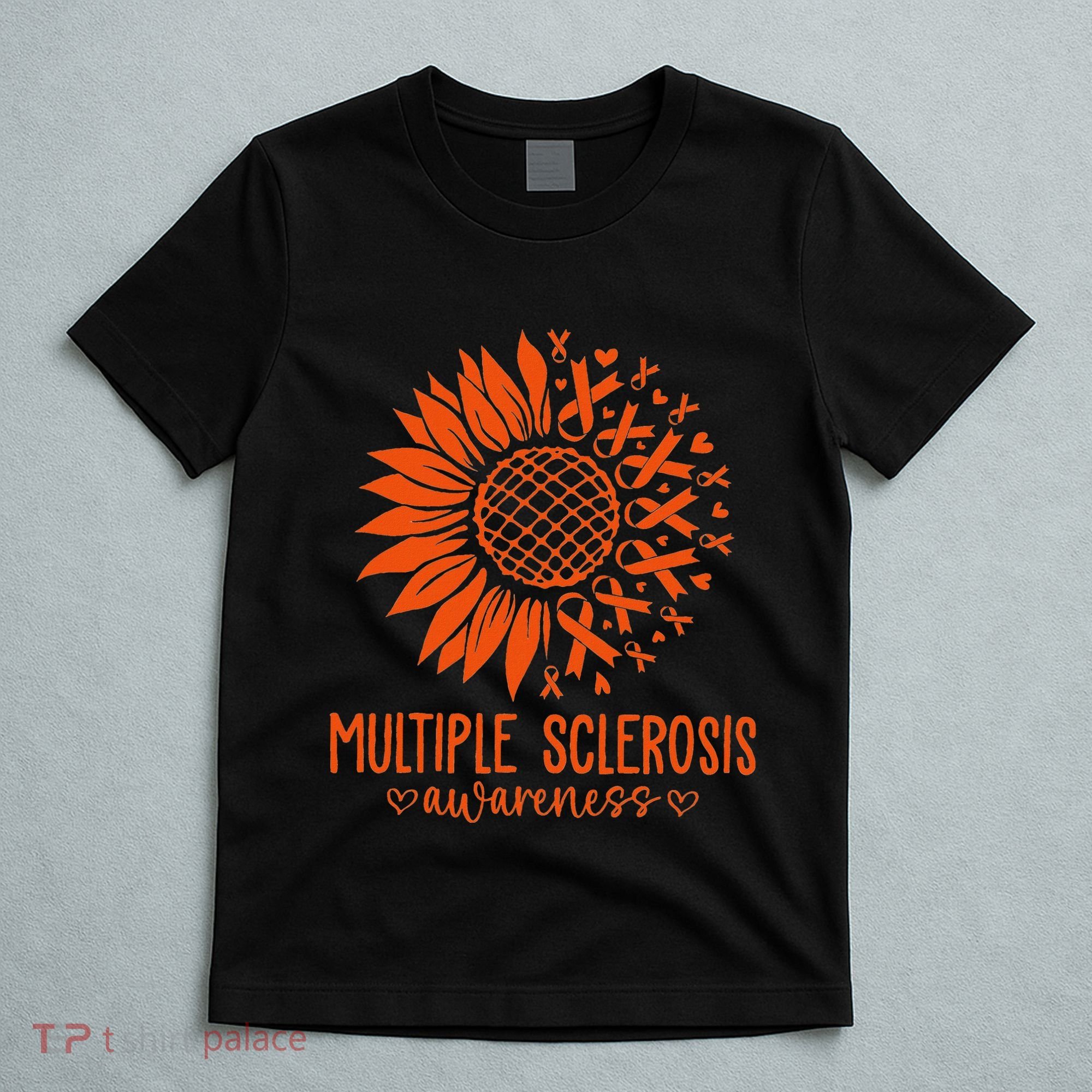 In March We Wear Orange Ribbon Ms Warrior Multiple Sclerosis T-Shirt