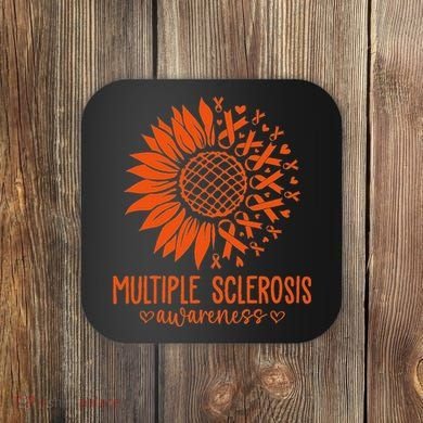 In March We Wear Orange Ribbon Ms Warrior Multiple Sclerosis Coaster