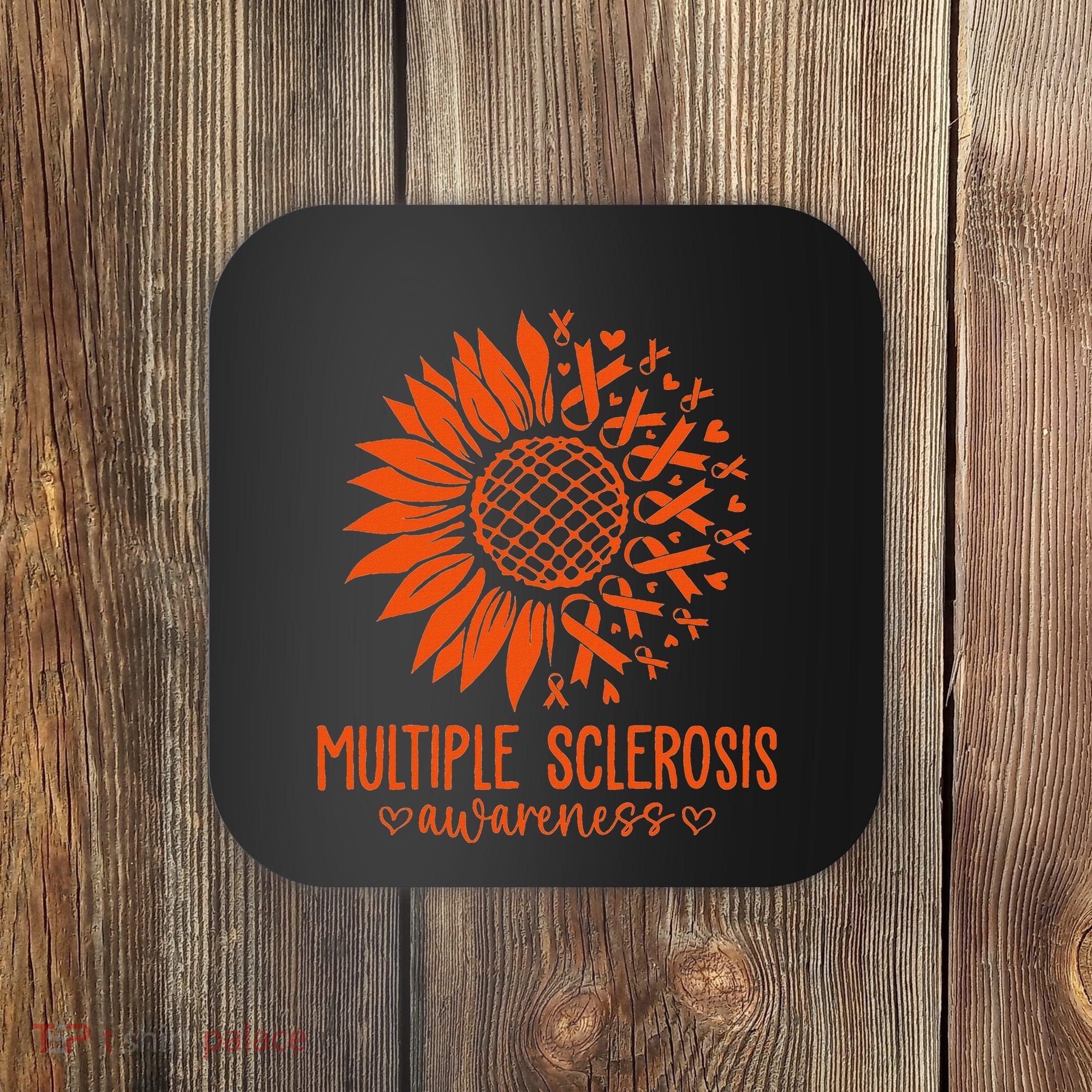 In March We Wear Orange Ribbon Ms Warrior Multiple Sclerosis Coaster