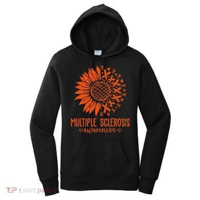 In March We Wear Orange Ribbon Ms Warrior Multiple Sclerosis Women's Hoodie