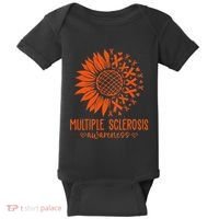 In March We Wear Orange Ribbon Ms Warrior Multiple Sclerosis Baby Bodysuit thumb 0