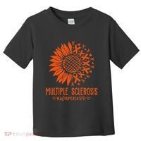 In March We Wear Orange Ribbon Ms Warrior Multiple Sclerosis Toddler T-Shirt thumb 0