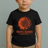 In March We Wear Orange Ribbon Ms Warrior Multiple Sclerosis Toddler T-Shirt thumb 2