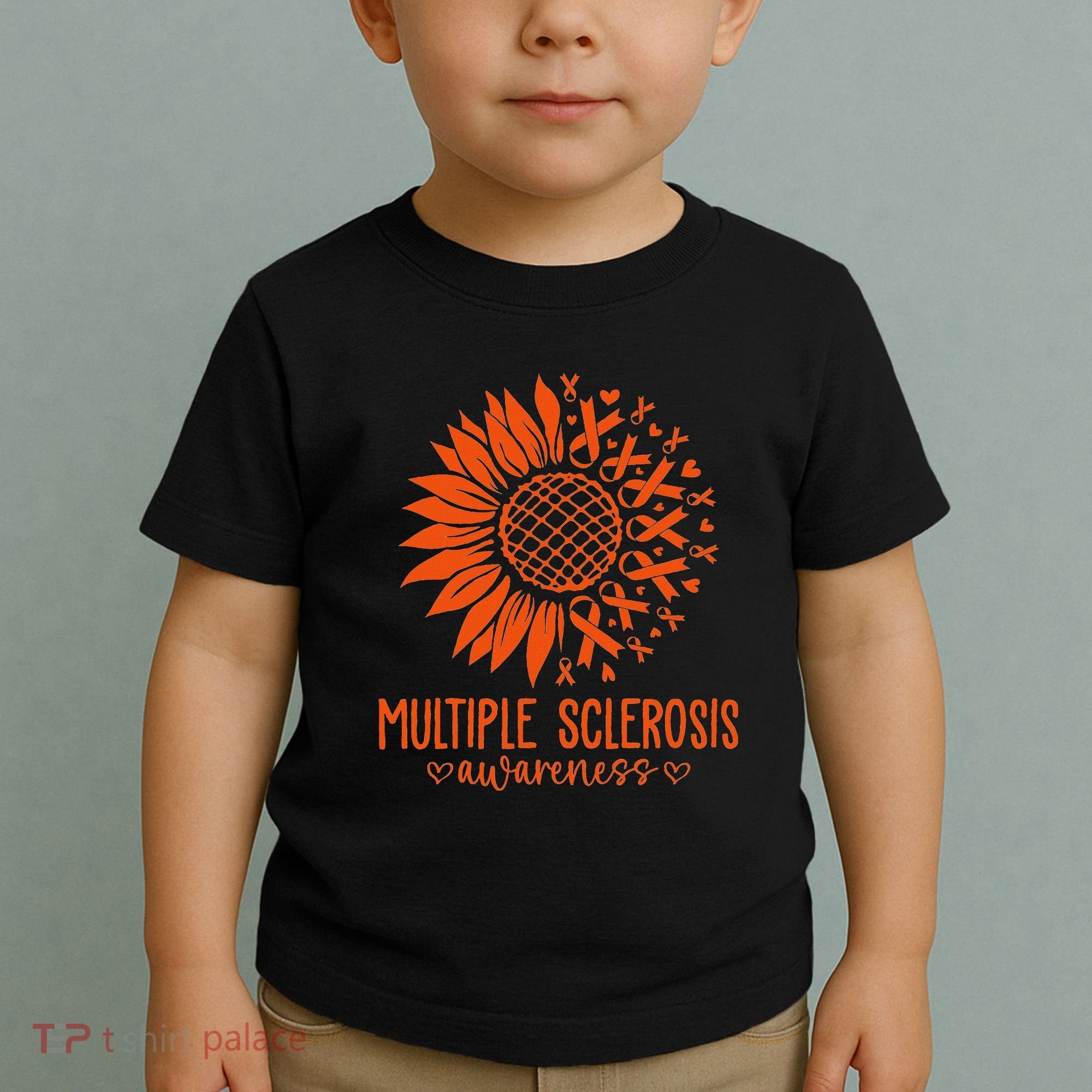 In March We Wear Orange Ribbon Ms Warrior Multiple Sclerosis Toddler T-Shirt