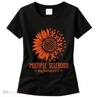 In March We Wear Orange Ribbon Ms Warrior Multiple Sclerosis Women's T-Shirt thumb 0