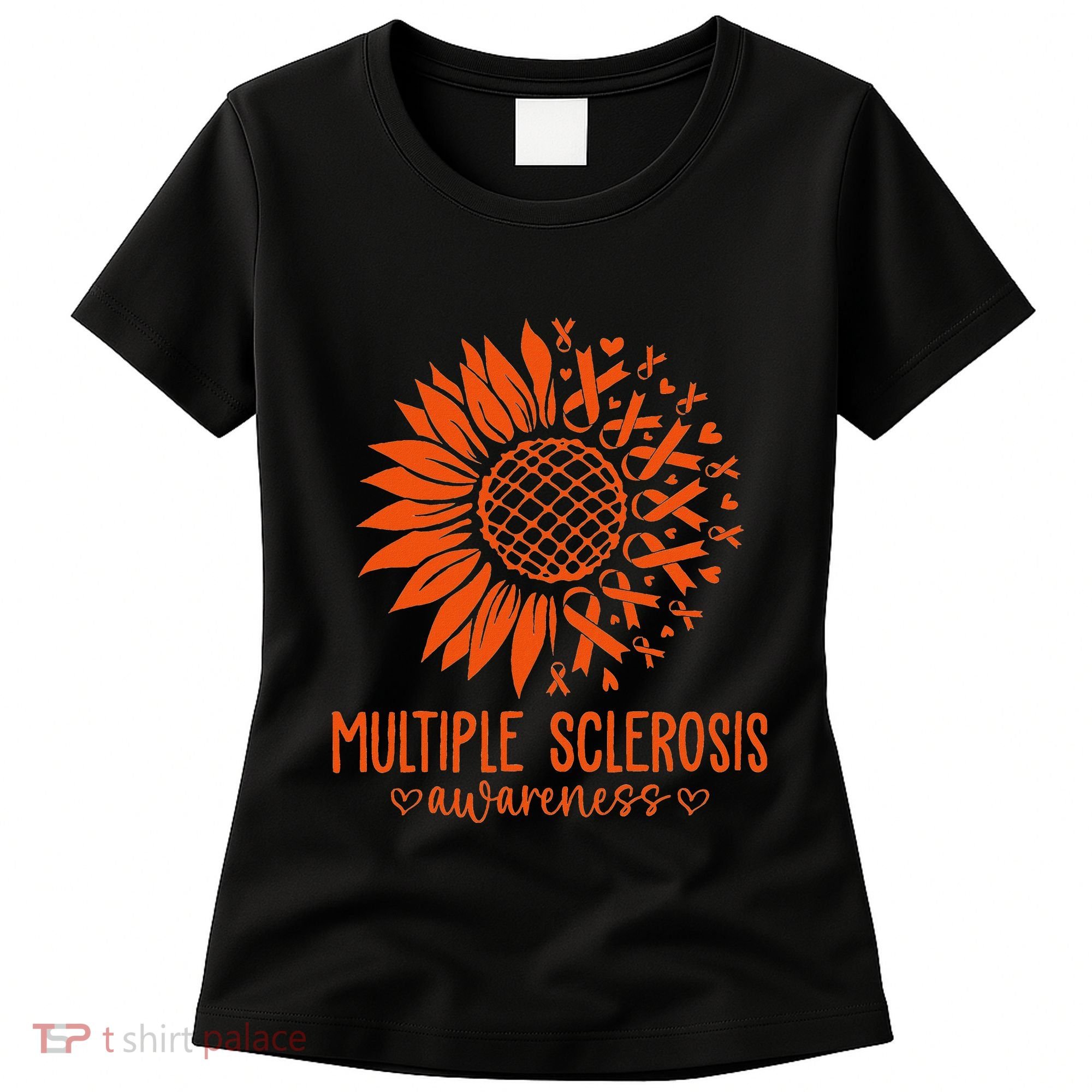 In March We Wear Orange Ribbon Ms Warrior Multiple Sclerosis Women's T-Shirt