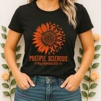 In March We Wear Orange Ribbon Ms Warrior Multiple Sclerosis Women's T-Shirt thumb 2