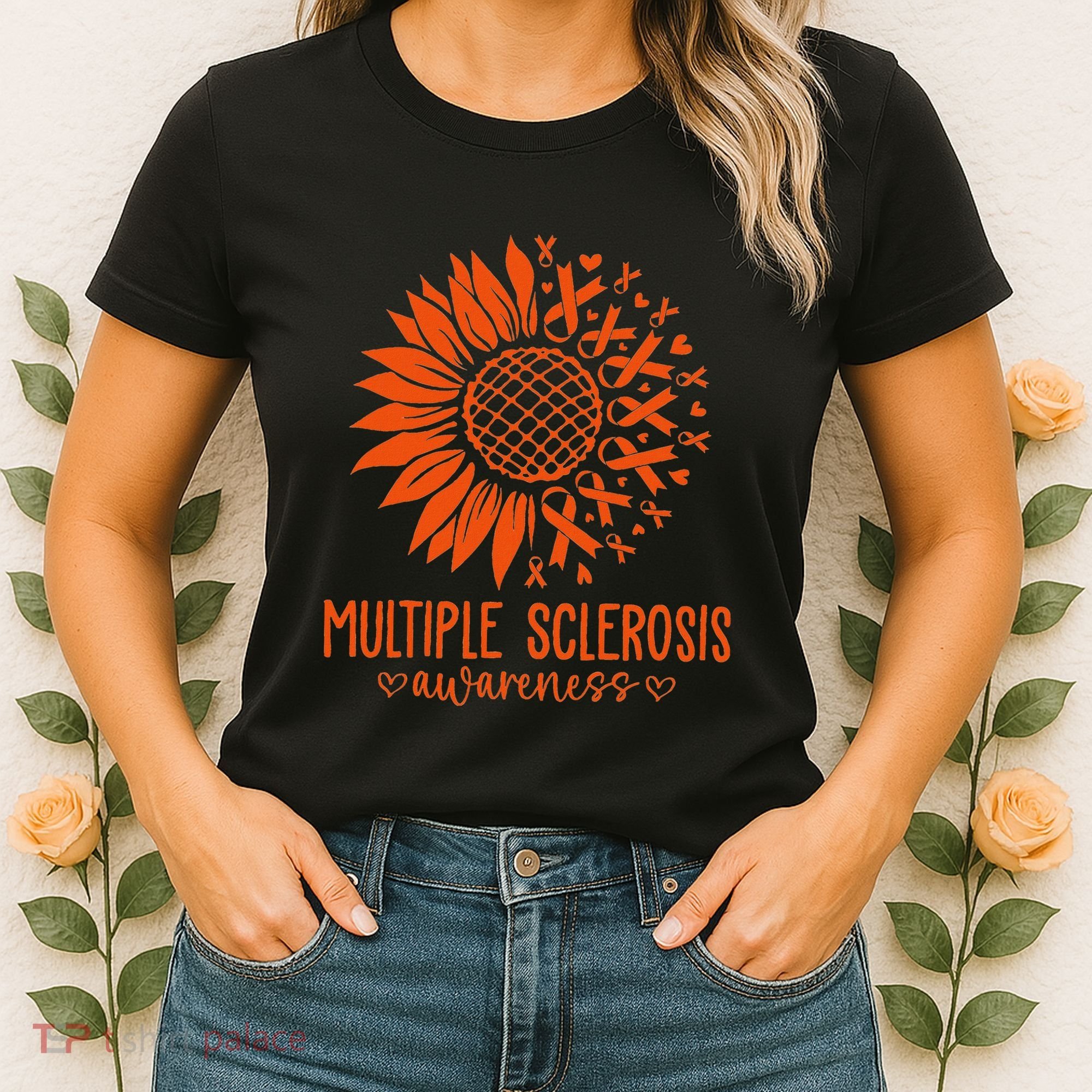 In March We Wear Orange Ribbon Ms Warrior Multiple Sclerosis Women's T-Shirt