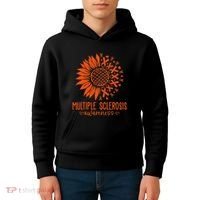 In March We Wear Orange Ribbon Ms Warrior Multiple Sclerosis Kids Hoodie thumb 4