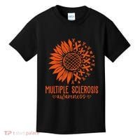 In March We Wear Orange Ribbon Ms Warrior Multiple Sclerosis Kids T-Shirt thumb 0