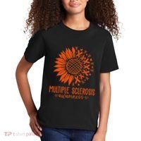 In March We Wear Orange Ribbon Ms Warrior Multiple Sclerosis Kids T-Shirt thumb 2
