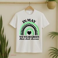 In May We Wear Green Mental Health Awareness T-Shirt thumb 2