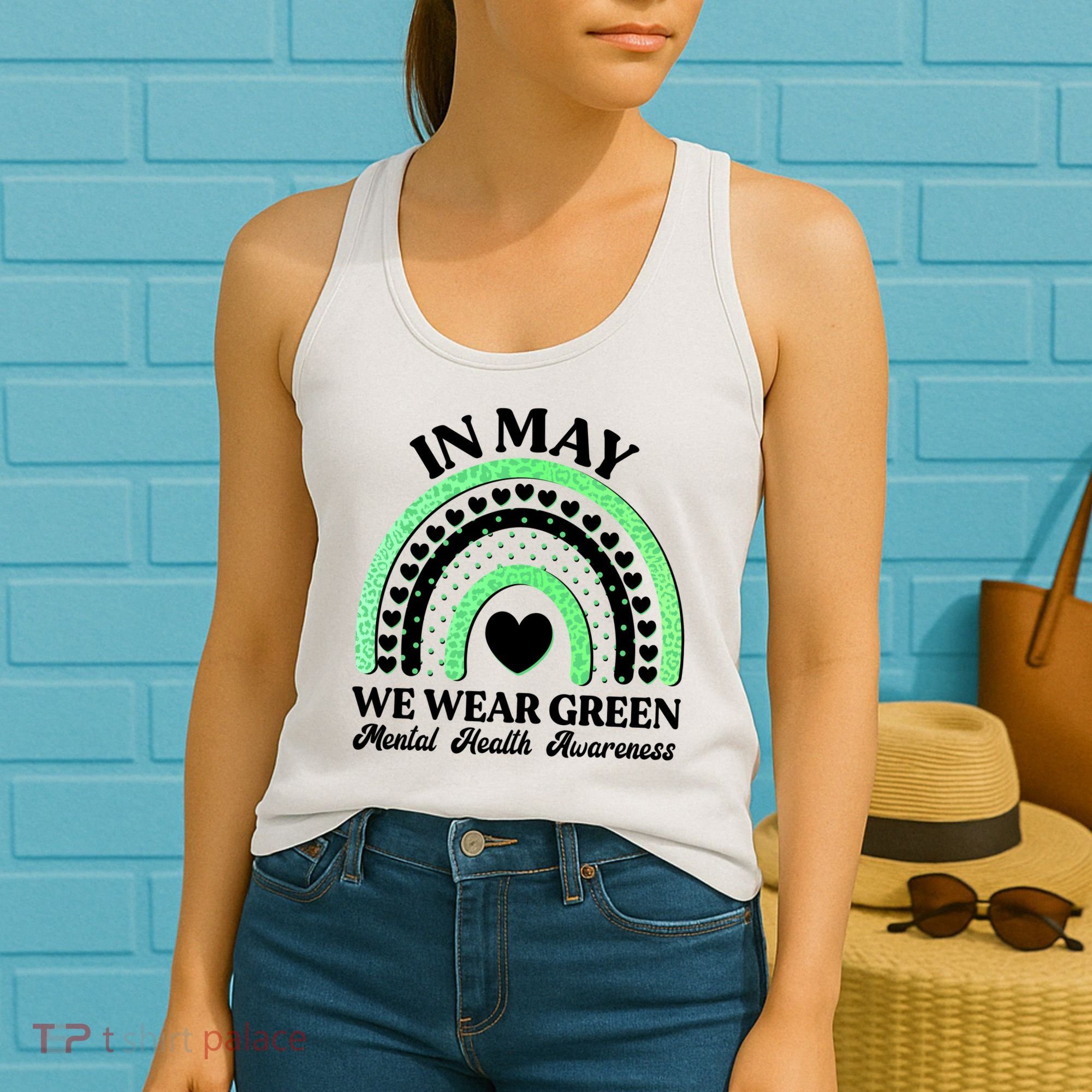 In May We Wear Green Mental Health Awareness Women's Tank Top