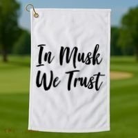 In Musk We Trust Elon Golf Towel thumb 1
