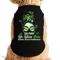 In May We Where Green Mental Health Awareness Doggie Tank thumb 0