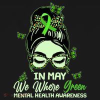 In May We Where Green Mental Health Awareness Apron thumb 3