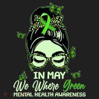 In May We Where Green Mental Health Awareness Beanie thumb 2