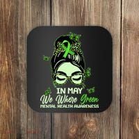 In May We Where Green Mental Health Awareness Coaster thumb 0