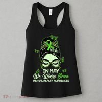 In May We Where Green Mental Health Awareness Women's Tank Top thumb 3