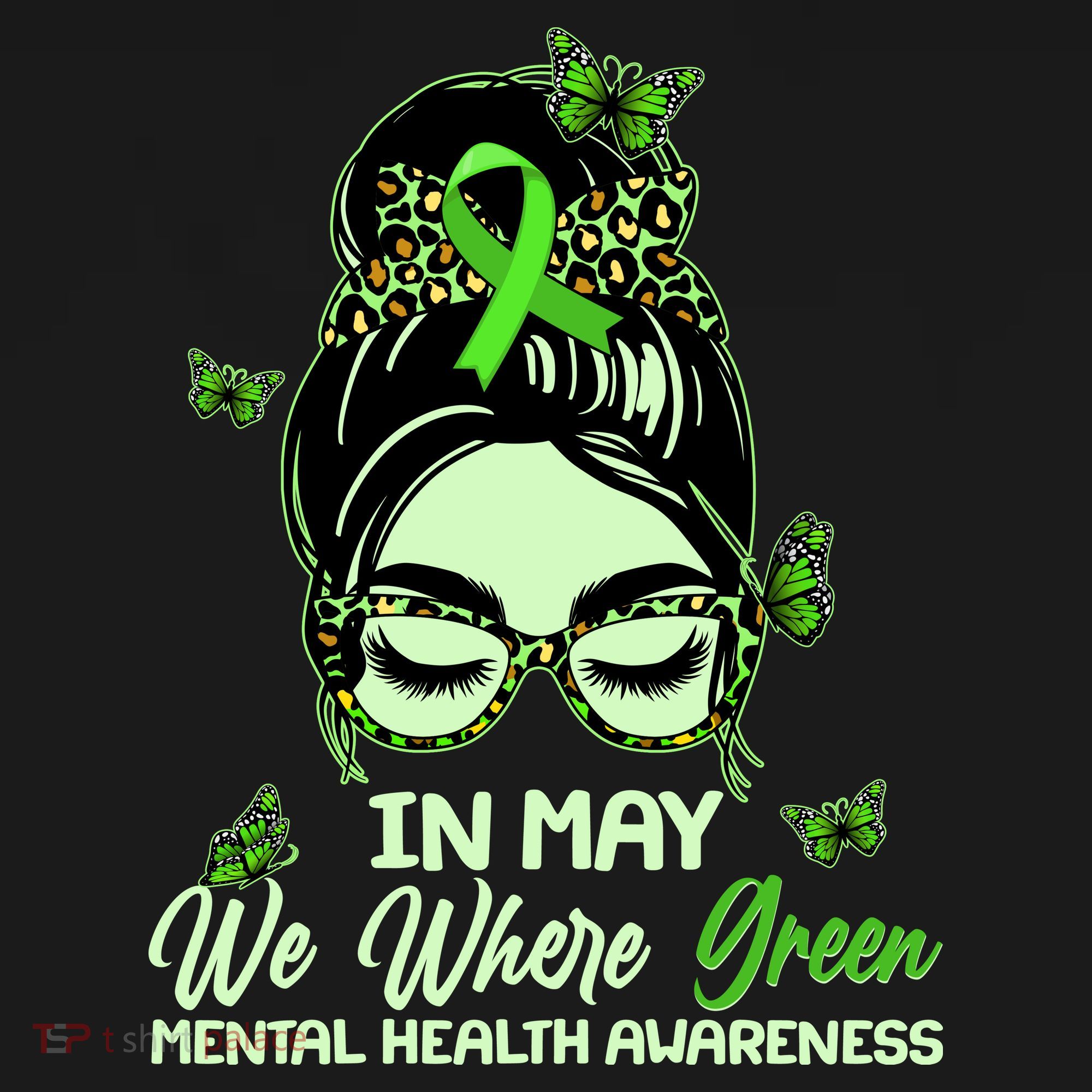 In May We Where Green Mental Health Awareness Women's Tank Top