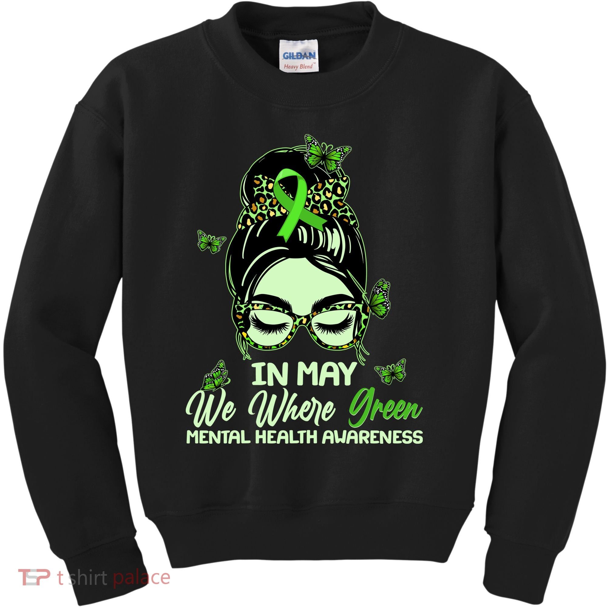 In May We Where Green Mental Health Awareness Kids Sweatshirt
